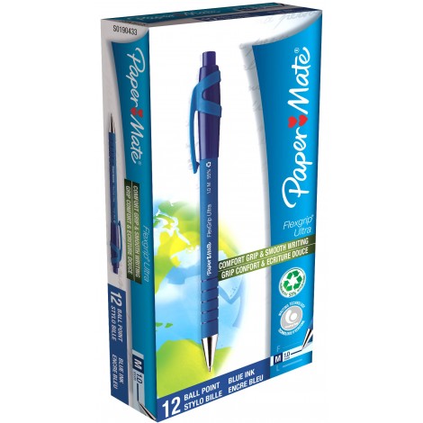 Papermate Flexgrip Ultra – Penna a sfera con punta media 1mm, colore blu – Prezzi singolo, ord. minimo 12pz – S0190433