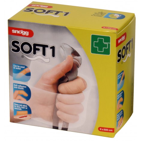 PVS Benda SOFT 1 autoaderente 6cm x 4.5m, si utilizza direttamente sulla ferita, e` modellabile, elastica e resistente all`acqua. assorbe il sangue e non si attacca alla pelle, ai peli e alla ferita - CER060