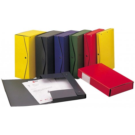 King Mec Project – Scatola archivio chiusura a bottone, 26x36cm, dorso 10cm, colore giallo – Prezzo singolo, ord. minimo 5pz –  00023906