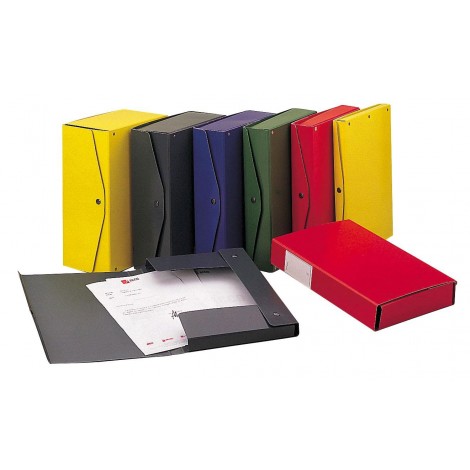 King Mec Project - Scatola archivio chiusura a bottone, 26x36cm, dorso 10cm, colore blu  - Prezzo singolo, ord. minimo 5pz - 00023904