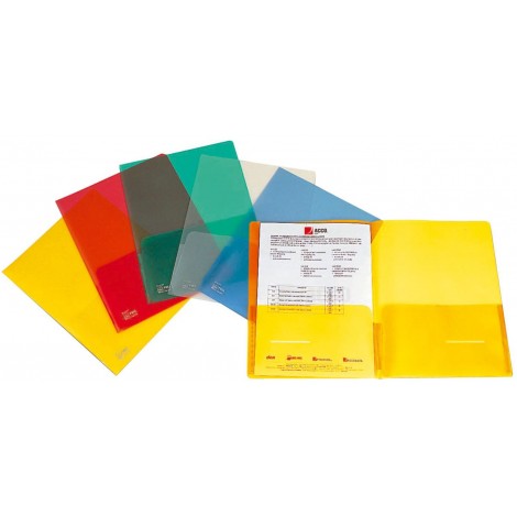 King Mec Full - Cartelline con tasca in PPL con 2 tasche portadocumenti, formato 21x29,7cm, colore trasparente - Prezzo singolo, ord. minimo 5pz - 00111418