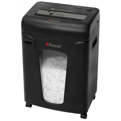 Rexel Mercury REM820 - Distruggidocumenti taglio a microframmenti 2x15mm, distrugge carte di credito, clip, punti metallici e CD/DVD, sicurezza P5, capacità taglio 6-10 fogli  - 2104010EU