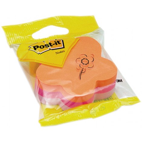 Post-It Notes 2007-F sagomato fiore (viola, rosa, arancione), 70x70mm, 225fg - 1pz - 7100172403