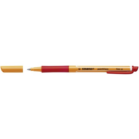 Stabilo Pointvisco - Penna roller con inchiostro gel a bassa viscosità, tratto 0,5mm, colore rosso - Prezzo singolo, ord. minimo 10pz - 1099/40