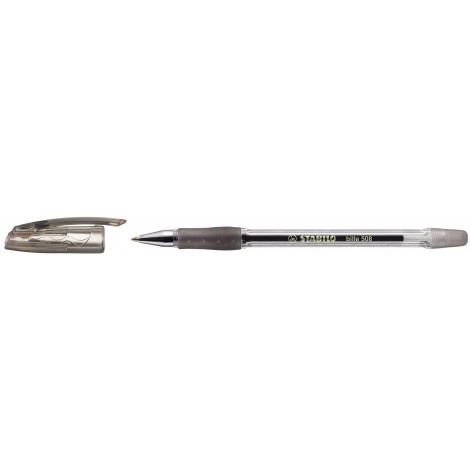 Stabilo Bille – Penna a sfera con fusto trasparente e impugnatura in morbida gomma, tratto 0,45mm, colore nero – Prezzo singolo, ord. minimo 10pz – 508M1046