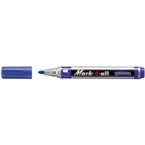Stabilo Mark 4 All – Marcatore permanente con inchiostro a base d`alcool, esente da xilene e toluene, tratto 1-2,5mm, colore blu – Prezzo singolo, ord. minimo 10pz – 651/41