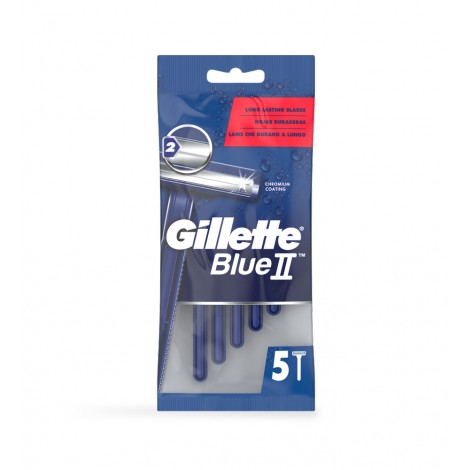 Gillette BLUE II - Rasoio con 2 lame rivestite in cromo, usa e getta - PB424