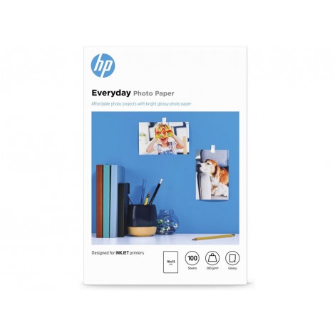HP Carta bianca fotografica lucida, A6, 100 fogli, 200gr - 1pz - CR757A