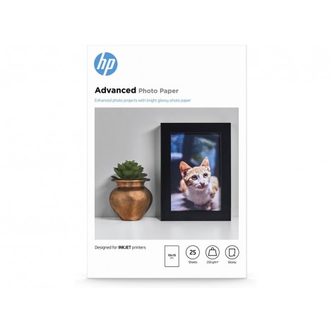 HP Carta bianca fotografica lucida senz bordi, A6, 25 fogli, 250gr - 1pz - Q8691A