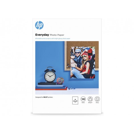 HP Carta bianca fotografica semi lucida, A4, 100 fogli, 200gr - 1pz - Q2510A