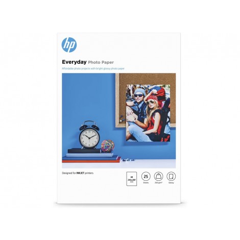 HP Everyday - Carta bianca fotografica semi lucida, A4, 25 fogli, 200gr - 1pz - Q5451A