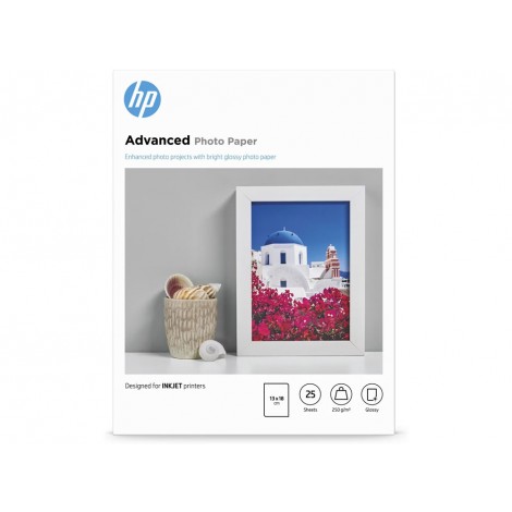 HP Carta bianca fotografica lucida, 13x18cm, 25 fogli, 250gr - 1pz - Q8696A