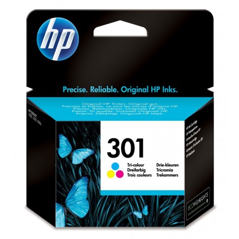 CH562EE Cartuccia 301 inchiostro ciano, magenta e giallo per HP DESKJET 2050 (3ml) 1pz