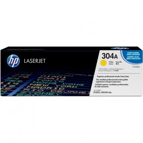 CC532A Toner giallo per HP COLOR LASERJET CP 2025 (2.800pg) 1pz