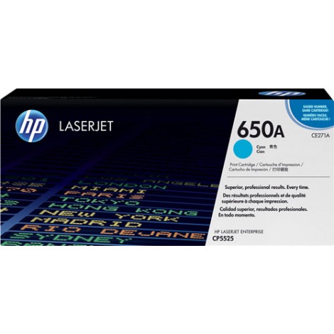 CE271A Toner ciano per HP COLOR LASERJET CP5525N (15.000pg) 1pz