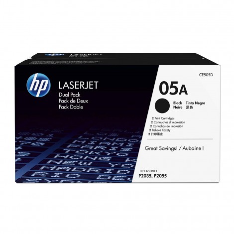 CE505D Toner nero per HP LASERJET P 2035 (2x2.300pg) 1Conf.