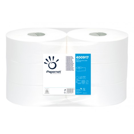 Papernet Carta igienica maxi jumbo 304m, 1 strappo in pura cellulosa, goffratura micro, 2 veli - 400918 Dispenser - 400917