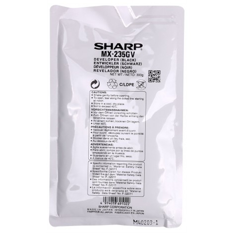 MX235GV Developer nero per Sharp AR 5618N (50.000pg) 1pz