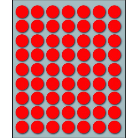 Markin 630 etichette adesive permanenti, Ø 14mm, 63 etichette per foglio, 10 fogli - Prezzo singolo, ord. minimo 25pz - X10005RO