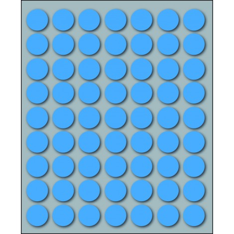 Markin 630 etichette adesive permanenti, Ø 14mm, 63 etichette per foglio, 10 fogli - Prezzo singolo, ord. minimo 25pz - X10005BL