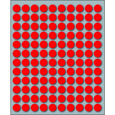 Markin 1.200 etichette adesive permanenti, Ø 10mm, 120 etichette per foglio, 10 fogli - Prezzo singolo, ord. minimo 25pz - X10004RO