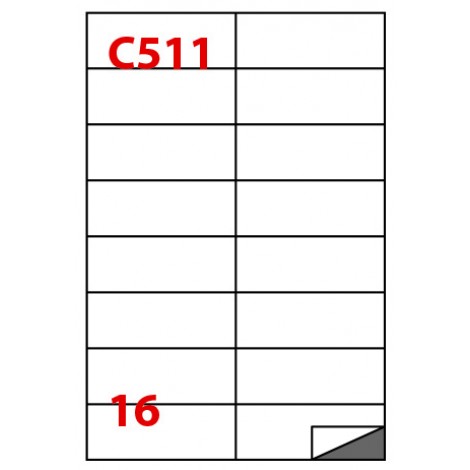 Markin 1.600 etichette adesive bianche permanenti senza margini (105x37,12mm), 16 etichette per foglio - 100 fogli - X210C511