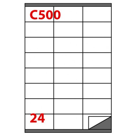 Markin 2.400 etichette adesive bianche permanenti con margini (70x36mm), 24 etichette per foglio - 100 fogli - X210C500