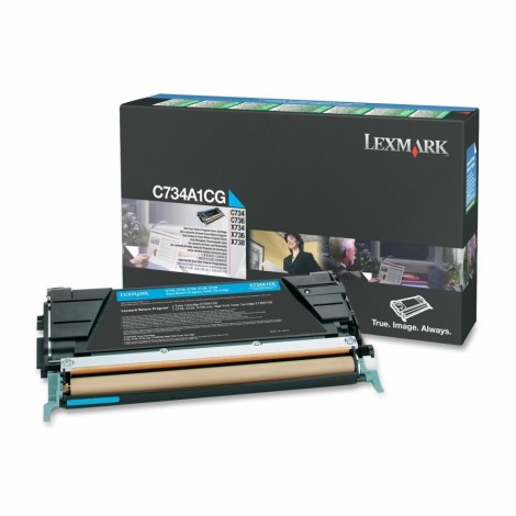 C734A1CG Toner RETURN ciano per Lexmark C 734 (6.000pg) 1pz