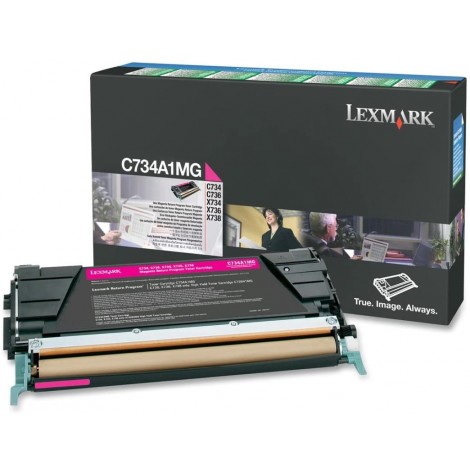 C734A1MG Toner RETURN magenta per Lexmark C 734 (6.000pg) 1pz