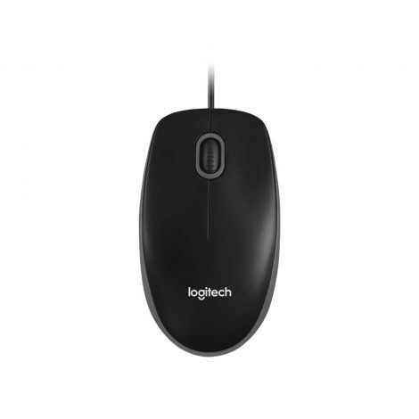 Logitech B100 mouse USB ambidestro con 3 tasti, sensore ottico da 1000 DPI e lunghezza cavo 1,8mt - 1pz - 910-003357