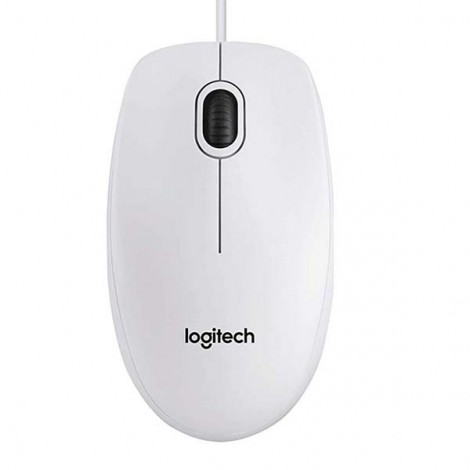 Logitech B100 mouse USB ambidestro con 3 tasti, sensore ottico da 1000 DPI e lunghezza cavo 1,8mt - 1pz - 910-003360