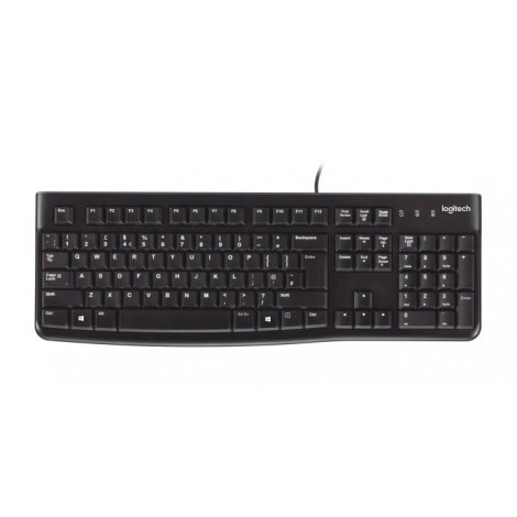 Logitech Tastiera business K120 con cavo USB, plug and play, layout italiano, robusta e resistente agli schizzi - 920-002517