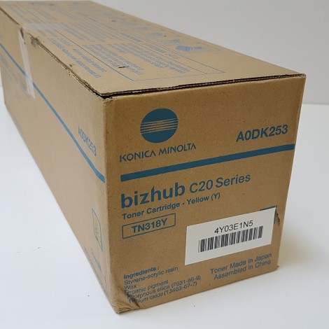 A0DK253 TN318Y toner giallo per Konica-Minolta BIZHUB C 20 (8.000pg) 1pz