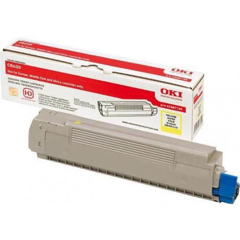 43487709 Toner giallo per Oki C 8600 (6.000pg) 1pz
