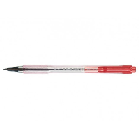 Pilot BP-S - Penna a sfera con inchiostro ad olio, livello di inchiostro visibile e ricaricabile, punta 1mm, colore rosso - Prezzo singolo, ord. minimo 12pz - 001632