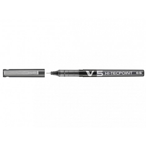 Pilot Hi-Tecpoint V5 - Penna punta ad ago con inchiostro liquido, punta 0,5mm, colore nero - Prezzo singolo, ord. minimo 12pz - 011690