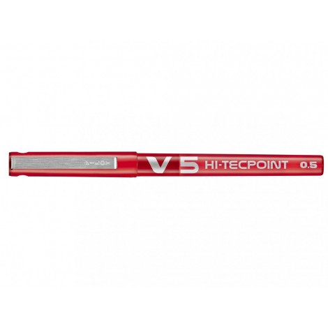 Pilot Hi-Tecpoint V5 – Penna punta ad ago con inchiostro liquido, punta 0,5mm, colore rosso – Prezzo singolo, ord. minimo 12pz – 011692