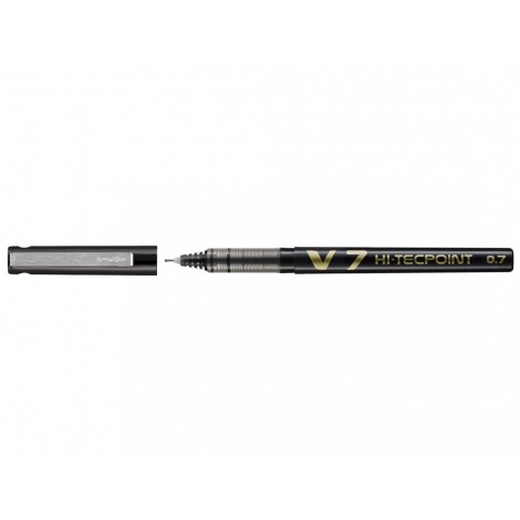 Pilot Hi-Tecpoint V7 - Penna punta ad ago con inchiostro liquido, punta 0,7mm, colore nero - Prezzo singolo, ord. minimo 12pz - 011710