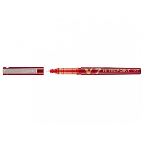 Pilot Hi-Tecpoint V7 – Penna punta ad ago con inchiostro liquido, punta 0,7mm, colore rosso – Prezzo singolo, ord. minimo 12pz – 011712