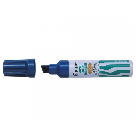 Pilot SCA-6600 JUMBO - Marcatore permanente con inchiostro a base d`alcool, fusto in metallo e punta da 12,5mm in fibra di acrilico, tratto 3-12,5mm, colore blu  - 002430