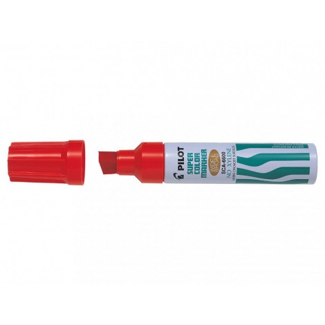 Pilot SCA-6600 JUMBO – Marcatore permanente con inchiostro a base d`alcool, fusto in metallo e punta da 12,5mm in fibra di acrilico, tratto 3-12,5mm, colore rosso – 002433