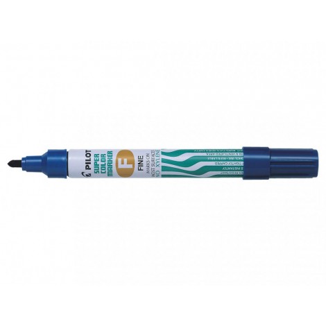 Pilot SCA-F - Marcatore permanente con inchiostro a base d`alcool, fusto in metallo e punta da 4mm in fibra di acrilico, tratto 1mm, colore blu  - 002410