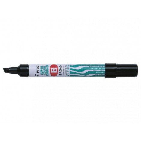 Pilot SCA-B - Marcatore permanente con inchiostro a base d`alcool, fusto in metallo e punta da 5mm in fibra di acrilico, colore nero  - 002422