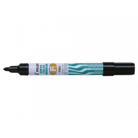 Pilot SCA-F - Marcatore permanente con inchiostro a base d`alcool, fusto in metallo e punta da 4mm in fibra di acrilico, tratto 1mm, colore nero  - 002412