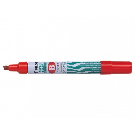 Pilot SCA-B – Marcatore permanente con inchiostro a base d`alcool, fusto in metallo e punta da 5mm in fibra di acrilico, colore rosso – 002423