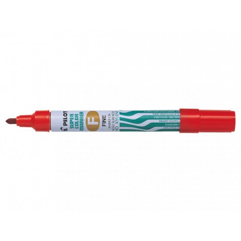 Pilot SCA-F - Marcatore permanente con inchiostro a base d`alcool, fusto in metallo e punta da 4mm in fibra di acrilico, tratto 1mm, colore rosso  - 002413