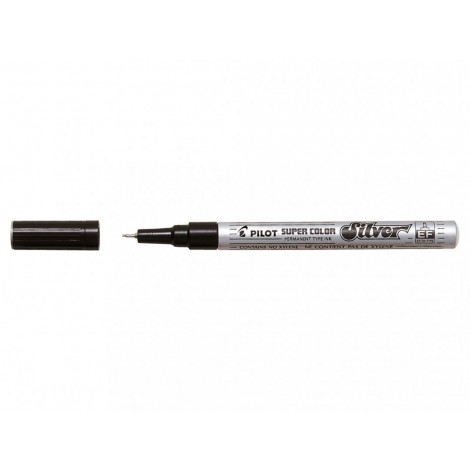 Pilot Super color SC-EF - Marcatore permanente con inchiostro a vernice, fusto in metallo e punta da 1mm in fibra di acrilico, colore nero - Prezzo singolo, ord. minimo 12pz - 002451
