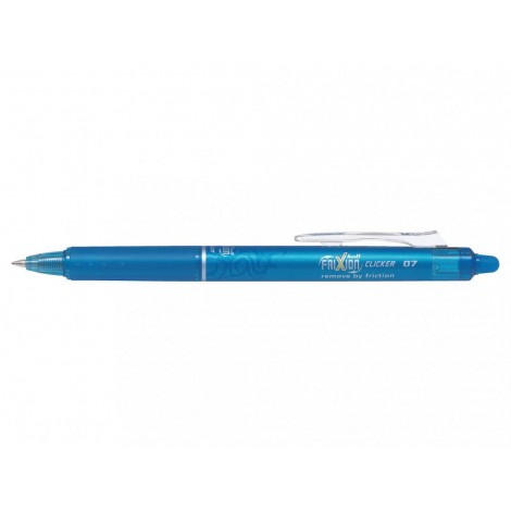Pilot Frixion Clicker - Penna a sfera ricaricabile con inchiostro termo sensibile e gomma integrata, punta 0,7mm, colore azzurro - Prezzo singolo, ord. minimo 12pz - 006794