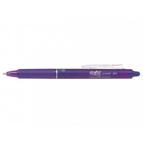 Pilot Frixion Clicker – Penna a sfera ricaricabile con inchiostro termo sensibile e gomma integrata, punta 0,7mm, colore viola – Prezzo singolo, ord. minimo 12pz – 006795