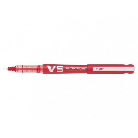 Pilot Hi-Tecpoint V5 Begreen – Penna punta ad ago con inchiostro liquido, punta 0,5mm, colore rosso – Prezzo singolo, ord. minimo 12pz – 040327